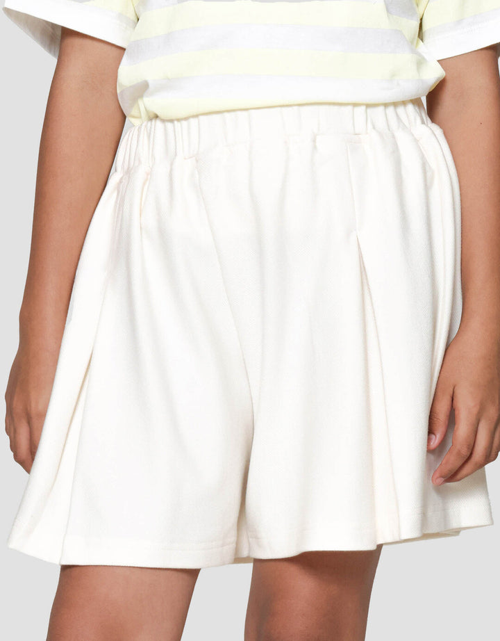 Nevada Knit Solid Lipit Asunq Celana Pendek Anak Perempuan