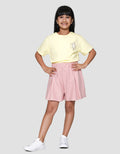 Nevada Knit Solid Pleated Asunq Celana Pendek Anak Perempuan