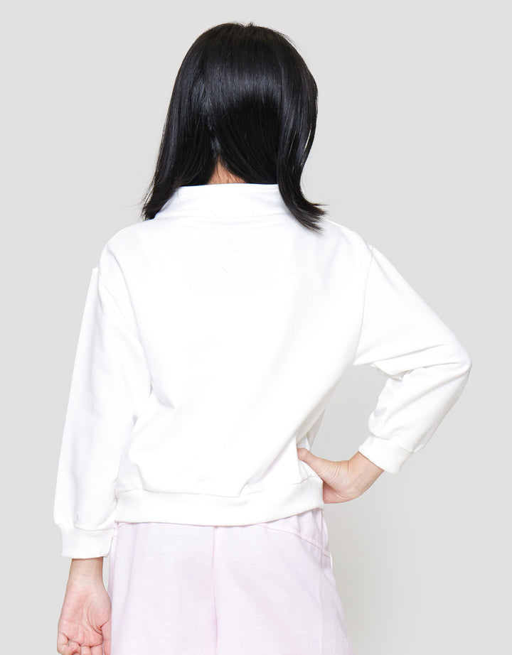 Nevada Half Zipper With Print Sweater Anak Perempuan