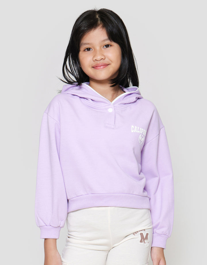 Nevada Half Zipper With Print Sweater Anak Perempuan