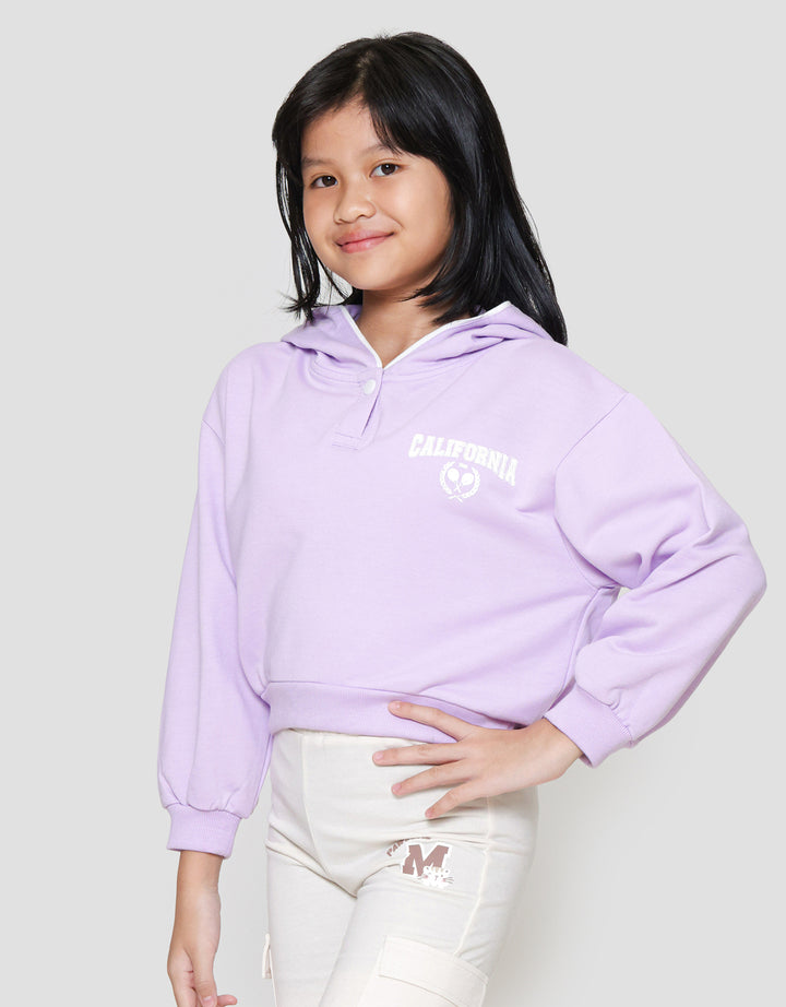 Nevada Half Zipper With Print Sweater Anak Perempuan