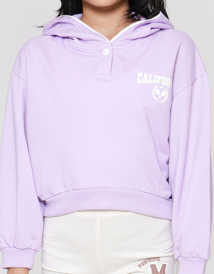 Nevada Half Zipper With Print Sweater Anak Perempuan