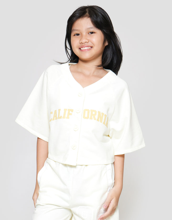 Nevada Knit Baseball Solid Kaos Anak Perempuan