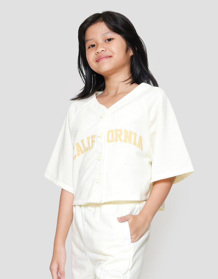 Nevada Knit Baseball Solid Kaos Anak Perempuan