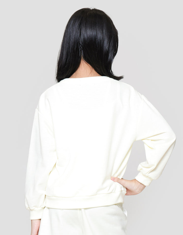 Nevada Varsity With Embro Bear Sweater Anak Perempuan