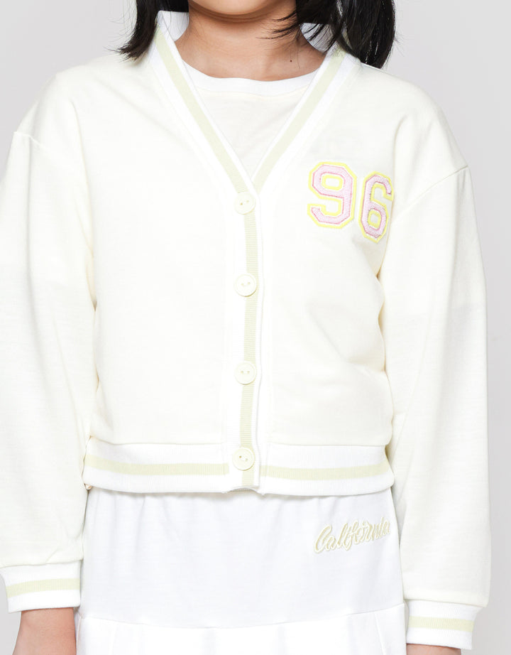 Nevada Knit With Chenile Number Cardigan Anak Perempuan