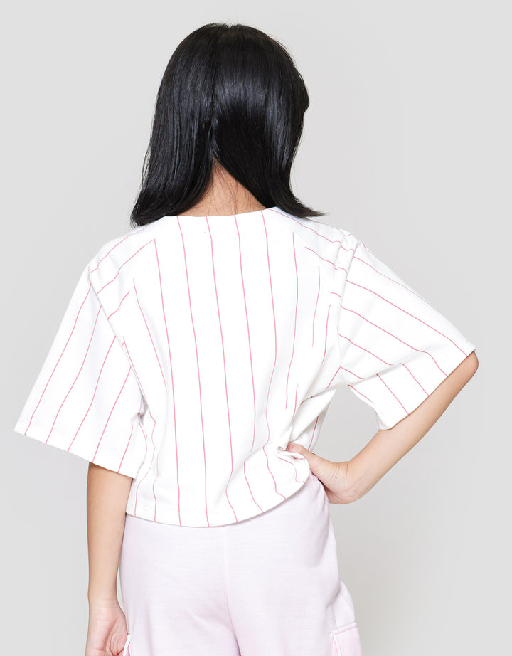 Nevada Knit Baseball Stripe Kaos Anak Perempuan