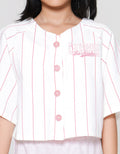 Nevada Knit Baseball Stripe Kaos Anak Perempuan