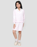 Nevada Knit Varsity Half Zipper Midi Dress Anak Perempuan