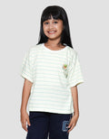 Nevada Boxy Stripe With Embro Kaos Anak Perempuan