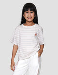 Nevada Boxy Stripe With Embro Kaos Anak Perempuan