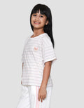 Nevada Boxy Stripe With Embro Kaos Anak Perempuan