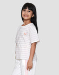 Nevada Boxy Stripe With Embro Kaos Anak Perempuan