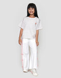 Nevada Boxy Stripe With Embro Kaos Anak Perempuan