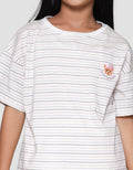 Nevada Boxy Stripe With Embro Kaos Anak Perempuan