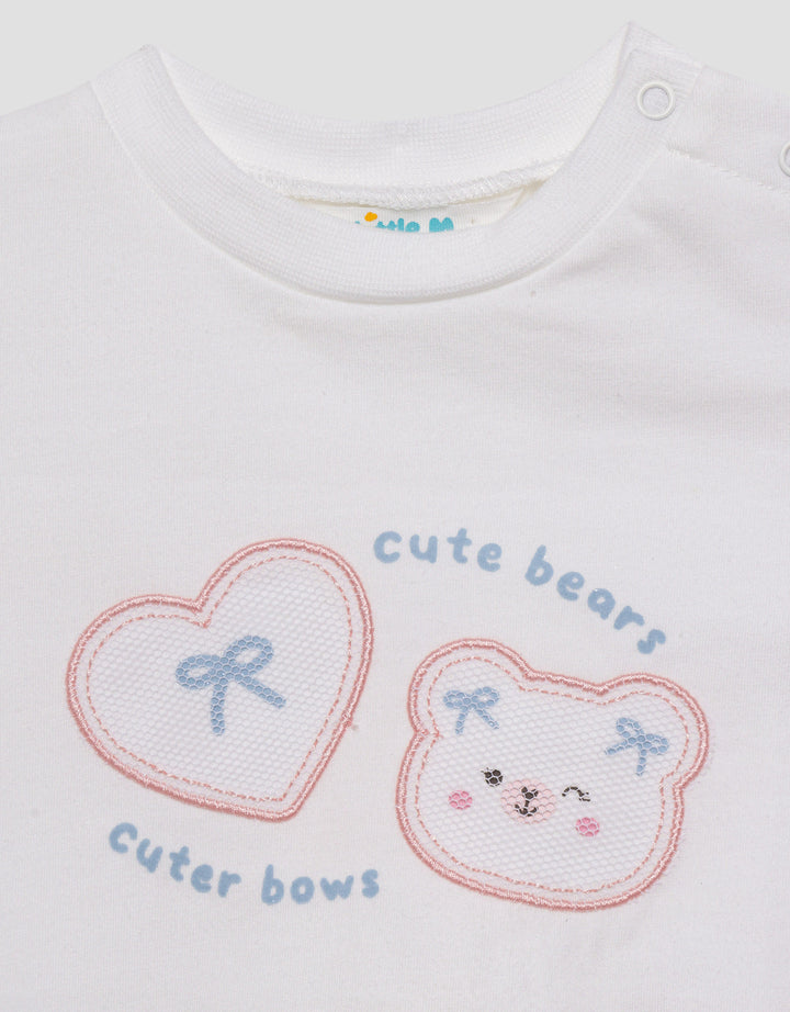 Little M Embro Bear With Back Layer Kaos Anak Perempuan