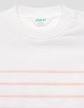 Little M Stripe Patch Bear Kaos Lengan Pendek Anak Perempuan