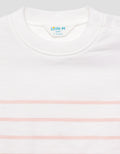 Little M Stripe Patch Bear Kaos Lengan Pendek Anak Perempuan