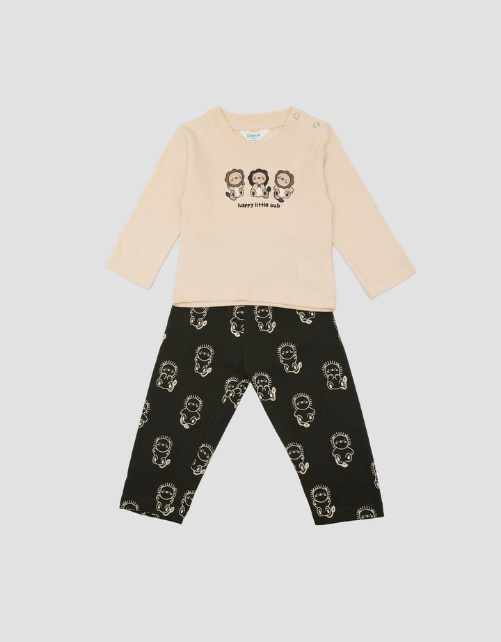 Little M Print Triple Lions Pakaian  Set Anak Laki-laki