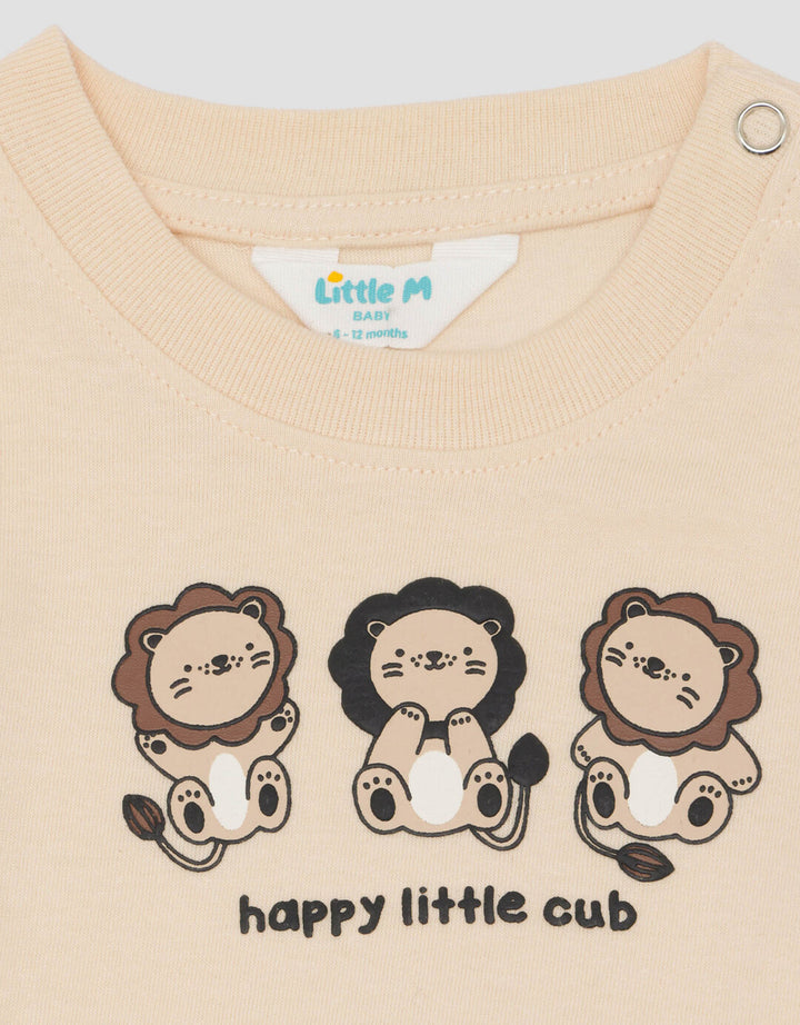 Little M Print Triple Lions Pakaian  Set Anak Laki-laki