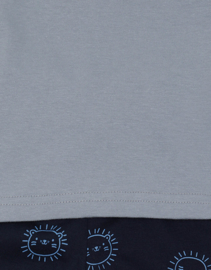 Little M Print Logo Lion Pakaian  Set Anak Laki-laki