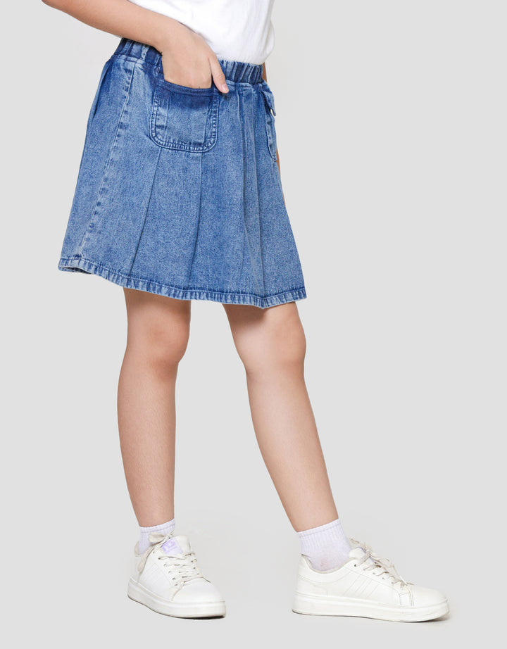 Nevada Lipit Kantong Kargo Rok Celana Anak Perempuan