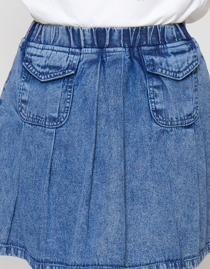 Nevada Lipit Kantong Kargo Rok Celana Anak Perempuan