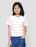 Nevada Raglan Slub Salur Kaos Anak Perempuan
