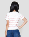 Nevada Raglan Slub Salur Kaos Anak Perempuan
