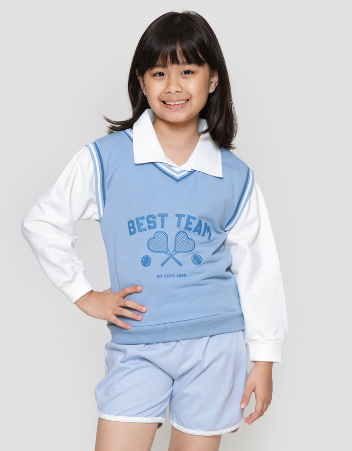 Nevada Flocking Sporty Sweater Anak Perempuan