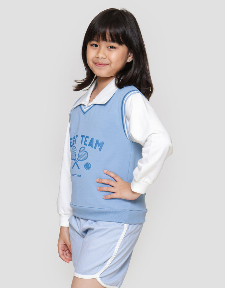 Nevada Flocking Sporty Sweater Anak Perempuan