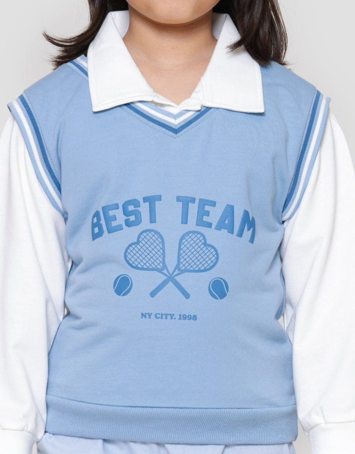 Nevada Flocking Sporty Sweater Anak Perempuan