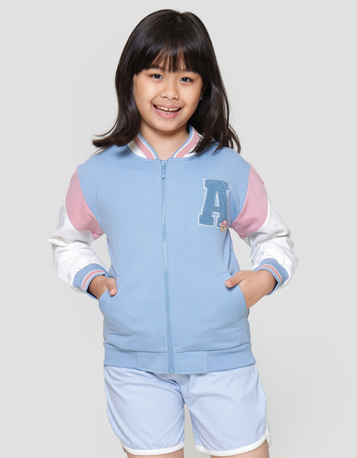 Nevada Varsity Bear Zipper Jaket Anak Perempuan