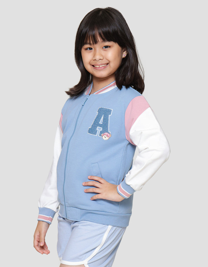 Nevada Varsity Bear Zipper Jaket Anak Perempuan