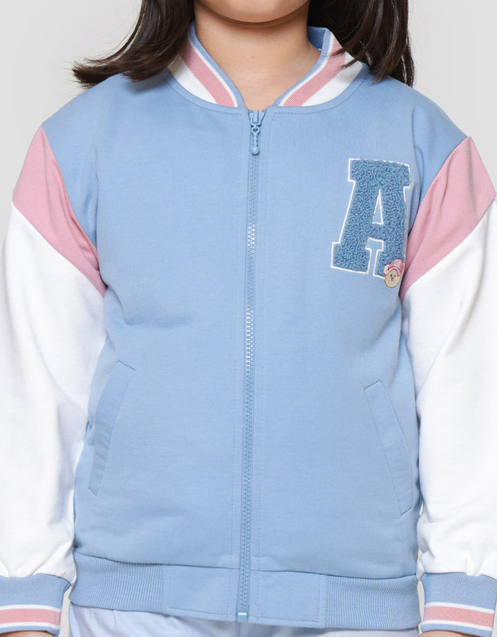 Nevada Varsity Bear Zipper Jaket Anak Perempuan