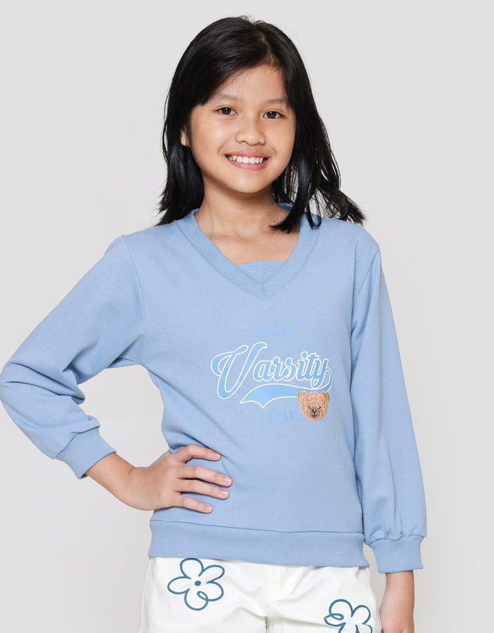 Nevada Varsity Boxy Sweater Anak Perempuan