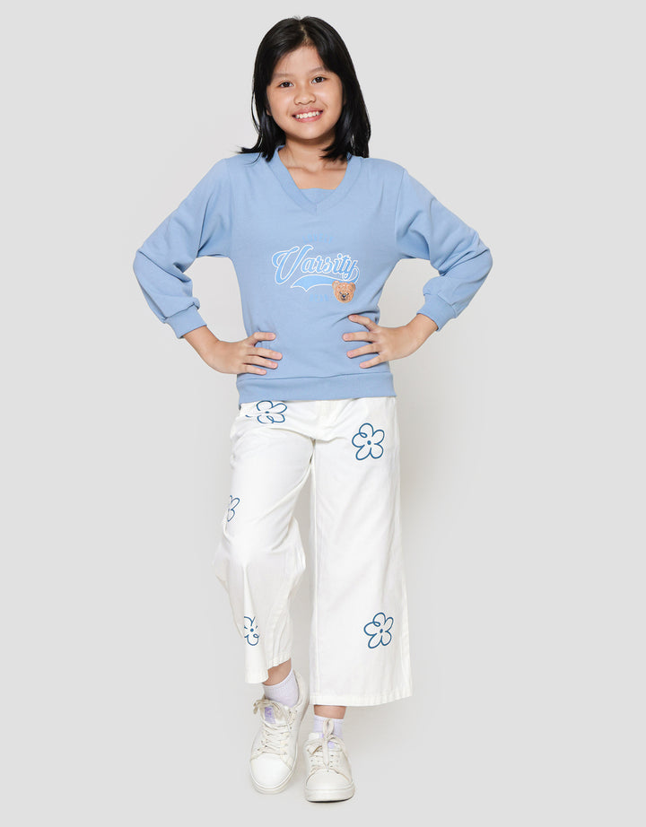 Nevada Varsity Boxy Sweater Anak Perempuan
