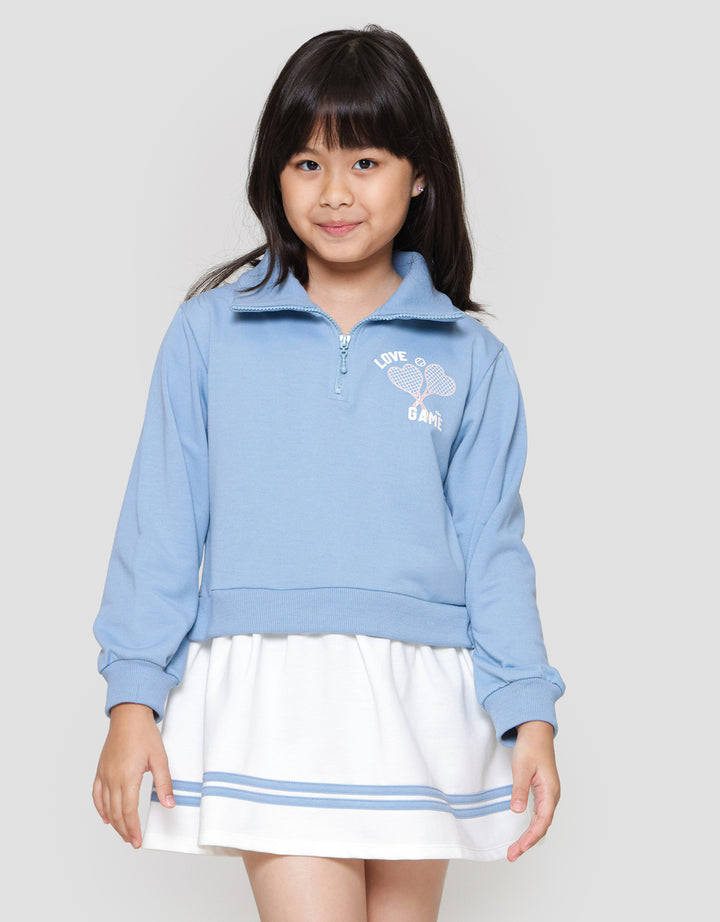 Nevada Zipper Geber Sporty Midi Dress Anak Perempuan