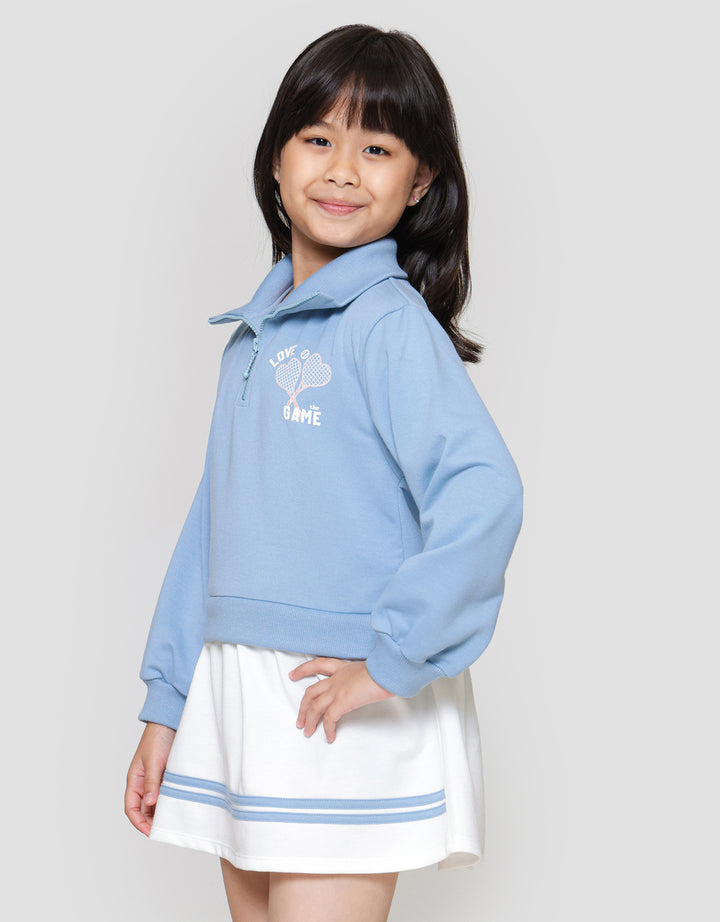 Nevada Zipper Geber Sporty Midi Dress Anak Perempuan