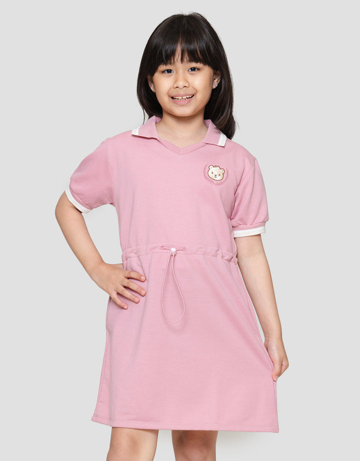 Nevada Varsity Stripe Dada Midi Dress Anak Perempuan