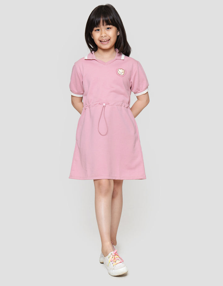 Nevada Varsity Stripe Dada Midi Dress Anak Perempuan