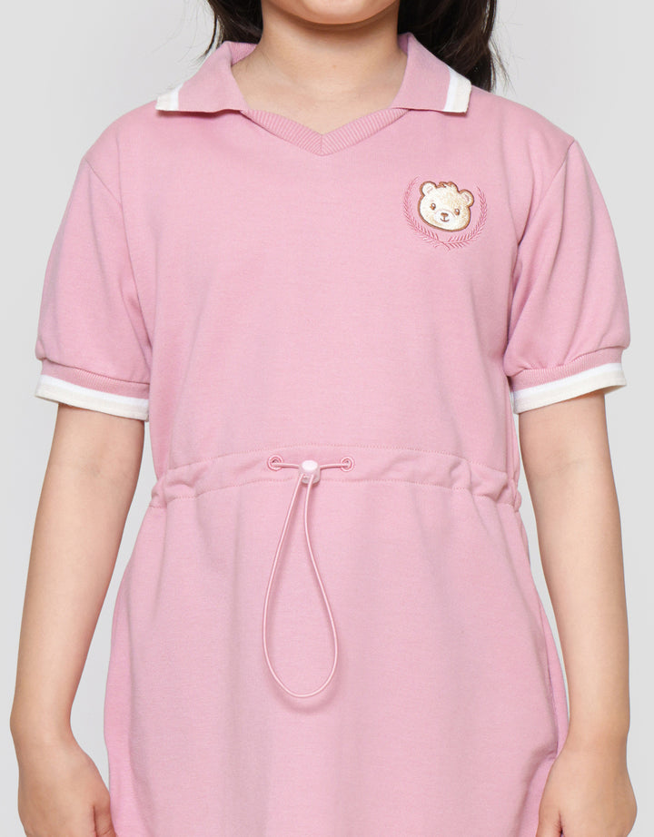 Nevada Varsity Stripe Dada Midi Dress Anak Perempuan