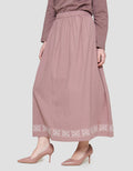 Annisa Maxi Skirt A-Line Skirt With Bottom Embro