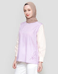 Annisa Stripe Combo Soft Cotton Blouse Wanita