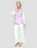 Annisa Stripe Combo Soft Cotton Blouse Wanita