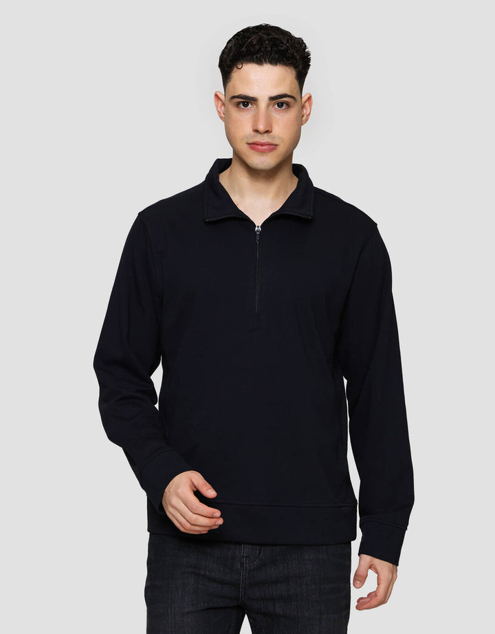 Cole Interlock Half Zipper Sweater Pria