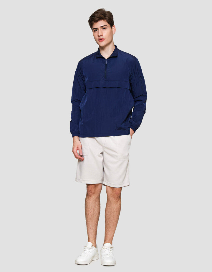 Cole Micro Crinckle Halfzipper Jaket Pria