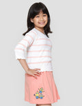 Little M Rib Stripe Kaos Anak Perempuan
