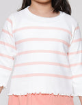 Little M Rib Stripe Kaos Anak Perempuan