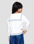 Little M Kerah Sailor Bordir Chenile Jaket Anak Perempuan